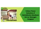 Technical Solutions For QuickBooks Database Server Manager Stopped Issue