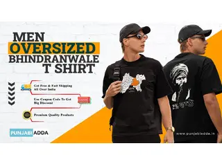 Urban Iconography Men Oversized Bhindranwale T Shirt – Punjabi Adda