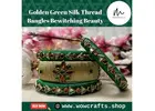 Golden Green Silk Thread Bangles Bewitching Beauty